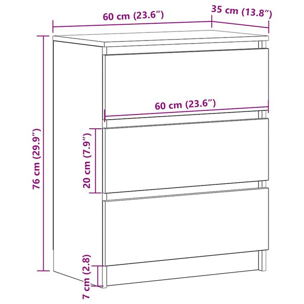 vidaXL Sideboard Black 60x35x76 cm Engineered Wood