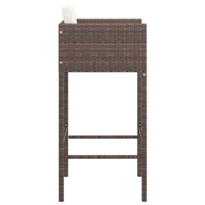 vidaXL Bar Stools 4 pcs with Cushions Brown Poly Rattan, brown vidaXL Bar Stools 4 pcs with Cushions Brown Poly Rattan