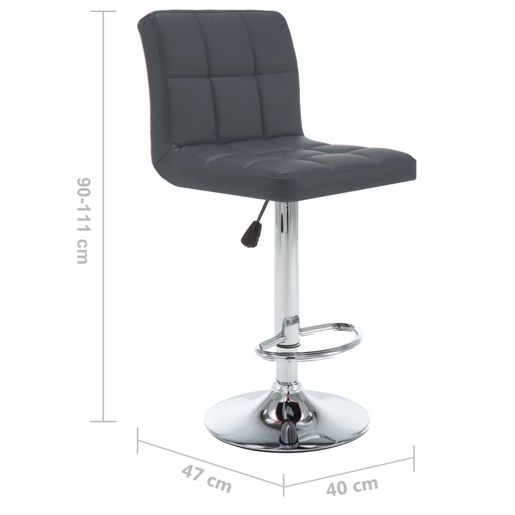 vidaXL Bar Stools 2 pcs Grey Faux Leather