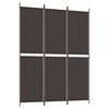 vidaXL 3-Panel Room Divider Brown 150x200 cm Fabric