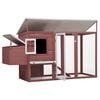 vidaXL Outdoor Chicken Cage Hen House with 1 Egg Cage Brown Wood
