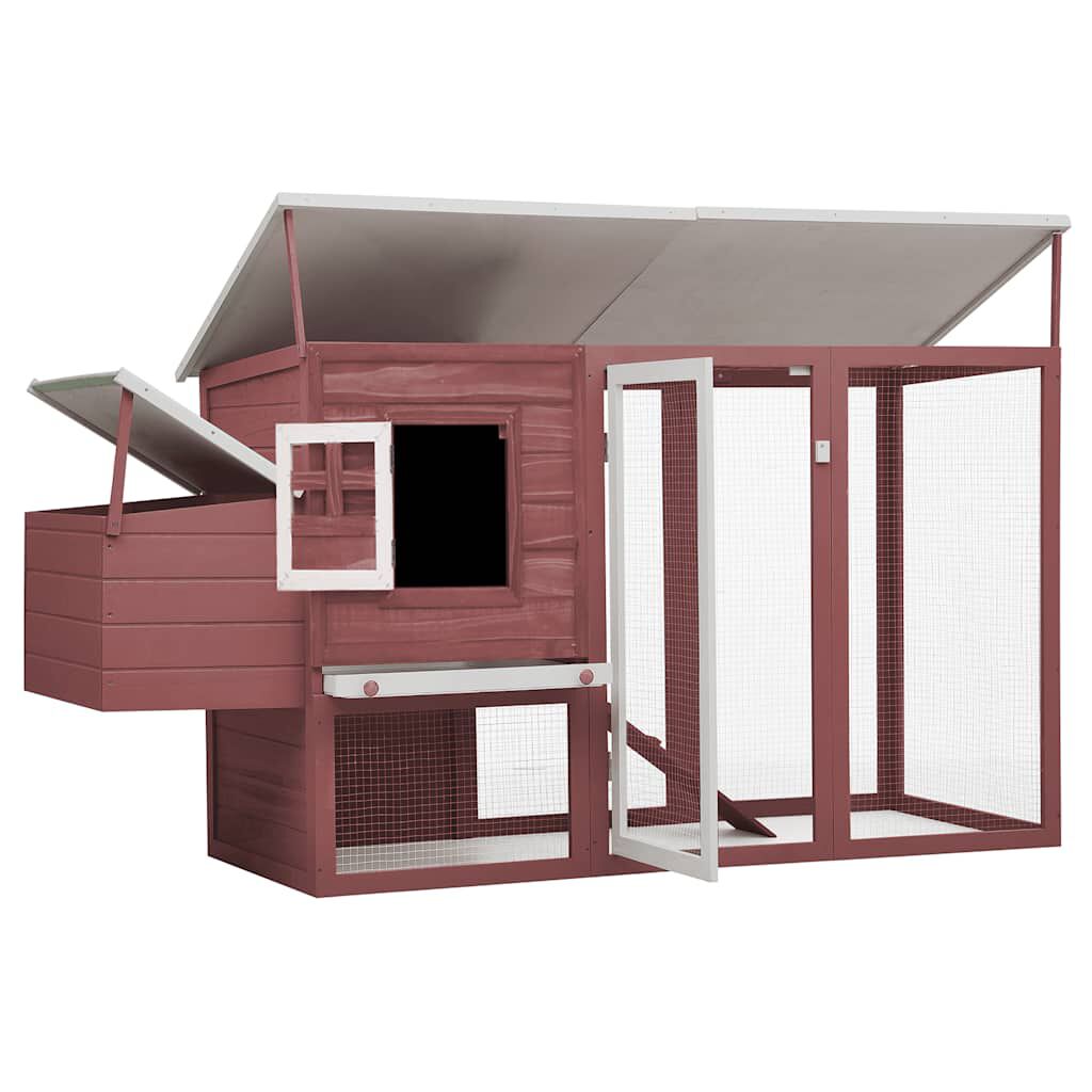 vidaXL Outdoor Chicken Cage Hen House with 1 Egg Cage Brown Wood, brown vidaXL Outdoor Chicken Cage Hen House with 1 Egg Cage Brown Wood
