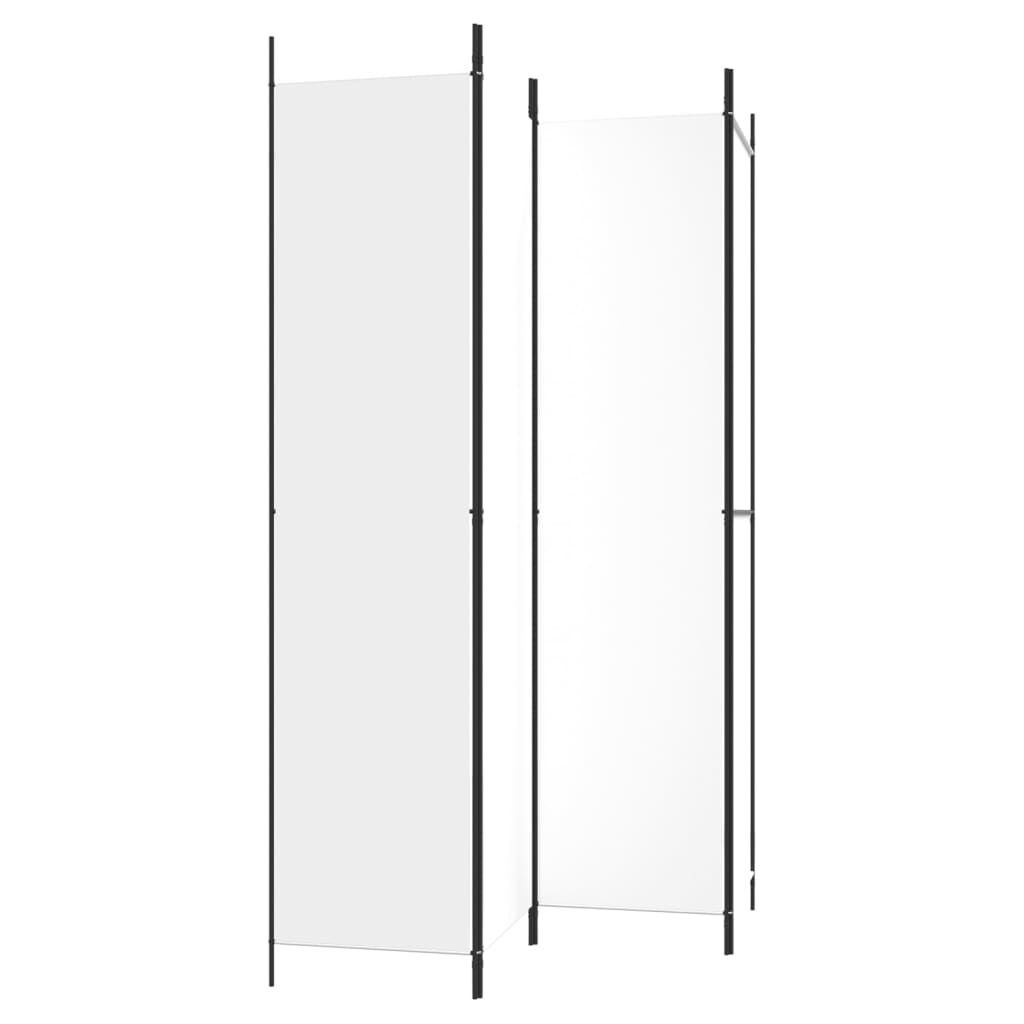 vidaXL 4-Panel Room Divider White 200x220 cm Fabric