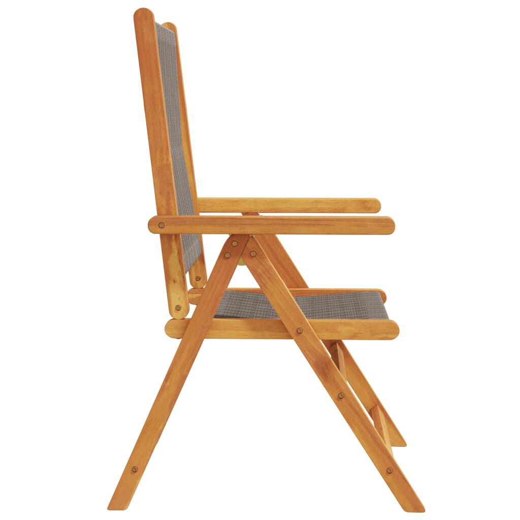 vidaXL Reclining Garden Chairs 6 pcs Grey Solid Wood Acacia