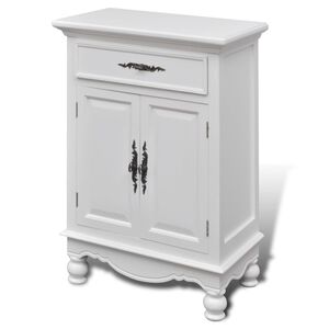 vidaXL Cabinet | White | MDF, Pine Wood, Iron | Medium | Cabinet | Rectangular