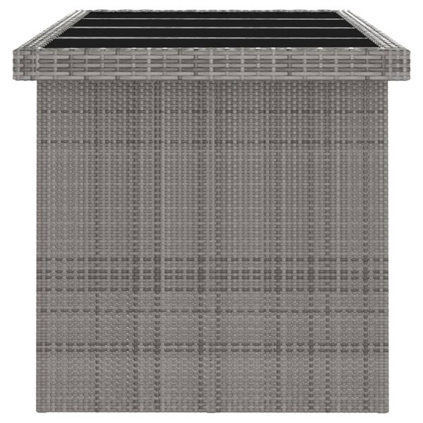 vidaXL 11 Piece Outdoor Dining Set with Cushions Poly Rattan Grey