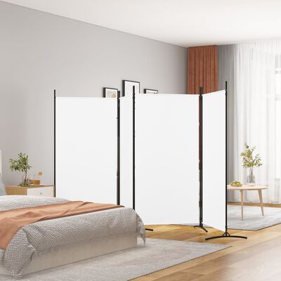 vidaXL 4-Panel Room Divider White 346x180 cm Fabric, white vidaXL 4-Panel Room Divider White 346x180 cm Fabric