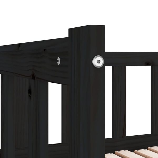 vidaXL Pull-out Day Bed without Mattress Black 2x(90x200)cm