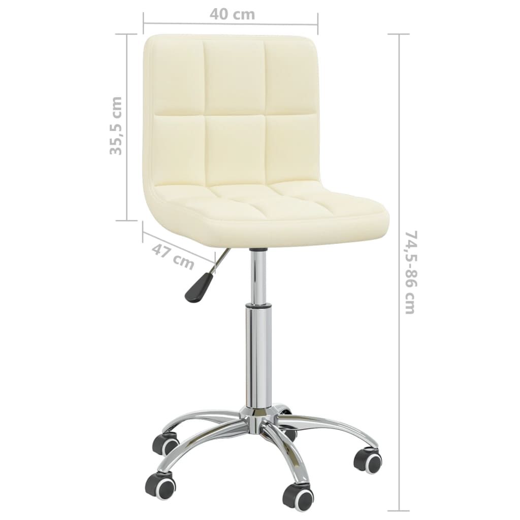 vidaXL Swivel Dining Chair Cream Fabric