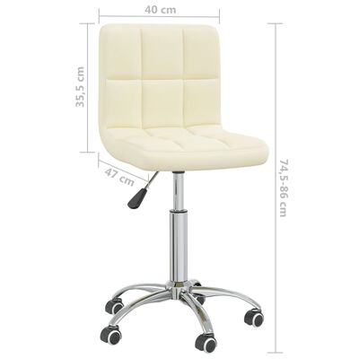 vidaXL Swivel Dining Chair Cream Fabric, cream vidaXL Swivel Dining Chair Cream Fabric