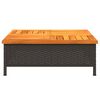 vidaXL Parasol Base Cover Black 70x70x25 cm Poly Rattan and Acacia