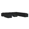 vidaXL 12 Piece Garden Lounge Set with Cushions Black Poly Rattan
