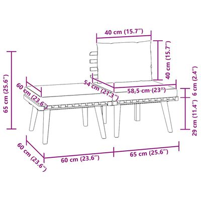 vidaXL 3 Piece Garden Lounge Set with Cushions Solid Acacia Wood,  vidaXL 3 Piece Garden Lounge Set with Cushions Solid Acacia Wood