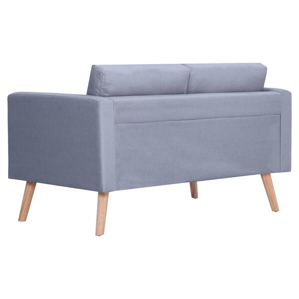 vidaXL Sofa 2-Seater Fabric Light Grey