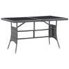 vidaXL Garden Table Grey 140x80x74 cm Poly Rattan