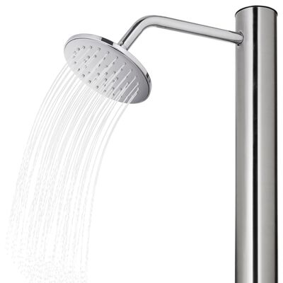 vidaXL Garden Shower with Brown Base 220 cm Stainless Steel, brown vidaXL Garden Shower with Brown Base 220 cm Stainless Steel