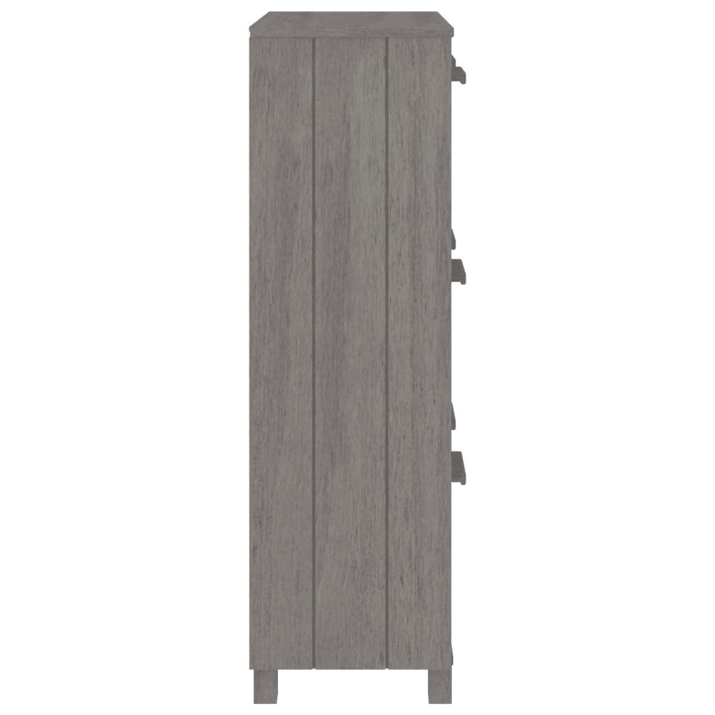 vidaXL Shoe Cabinet HAMAR Light Grey 59.5x35x117 cm Solid Wood Pine