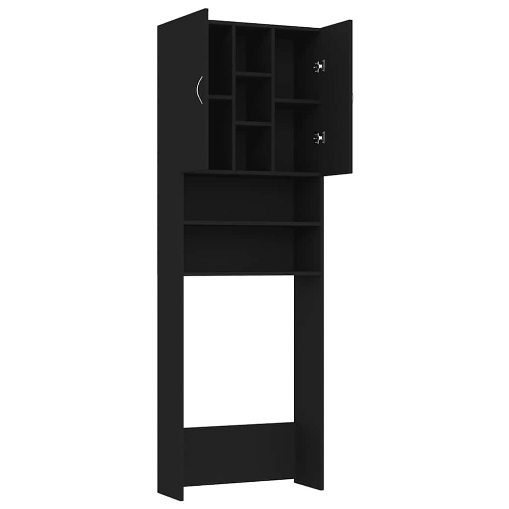 vidaXL Washing Machine Cabinet Black 64x25.5x190 cm