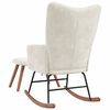 vidaXL Rocking Chair with a Stool Cream White Velvet