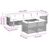 vidaXL 7 Piece Garden Sofa Set with Cushions Grey Poly Rattan