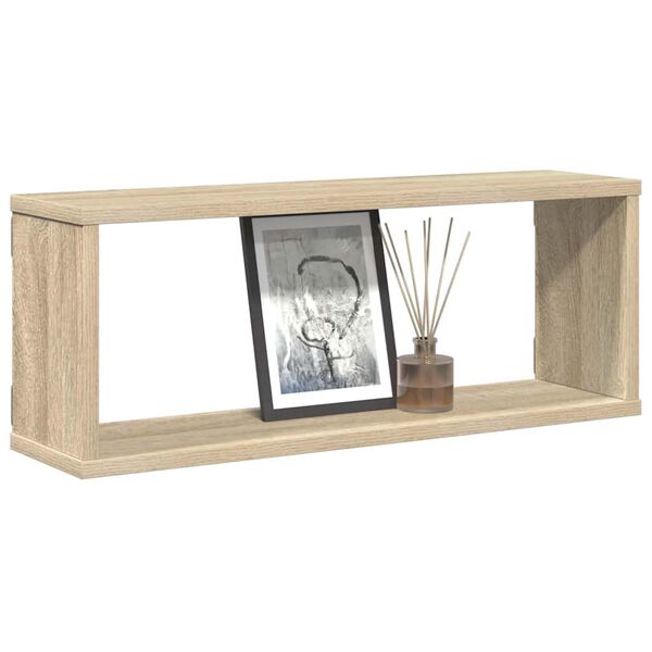 vidaXL Wall Cube Shelf 4 pcs Sonoma Oak 60x15x23 cm Engineered Wood