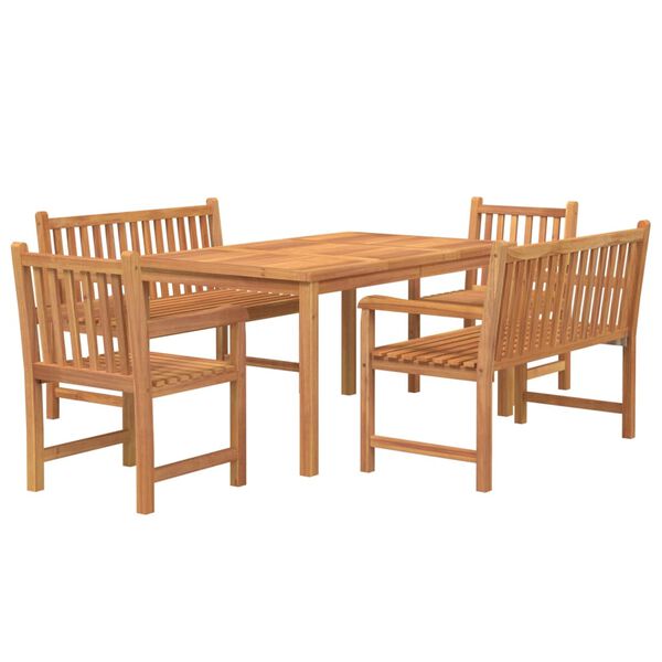vidaXL 5 Piece Garden Dining Set Solid Wood Teak