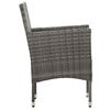 vidaXL 3 Piece Garden Dining Set Grey Poly Rattan and Acacia Wood