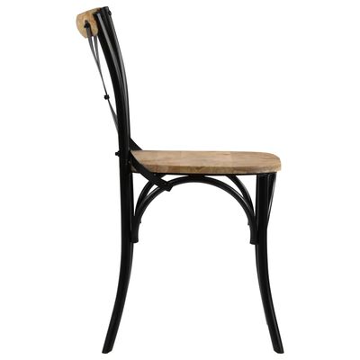 vidaXL Cross Chairs 2 pcs Black Solid Mango Wood,  vidaXL Cross Chairs 2 pcs Black Solid Mango Wood