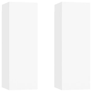 vidaXL TV Cabinets 2 pcs White 30.5x30x90 cm Engineered Wood