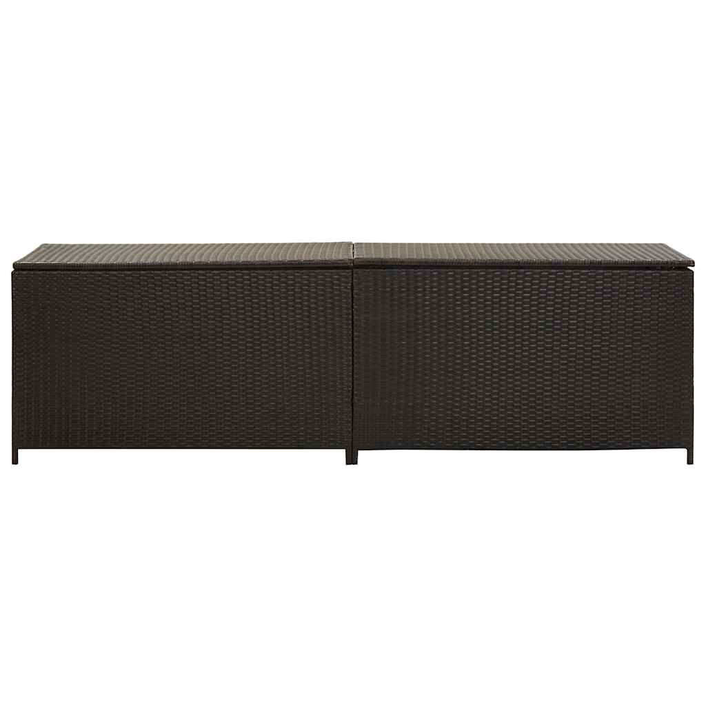 vidaXL Garden Storage Box Poly Rattan 200x50x60 cm Brown