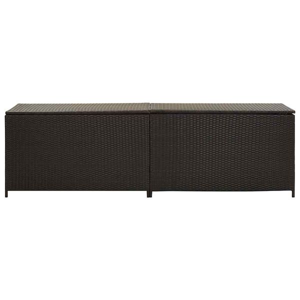 vidaXL Garden Storage Box Poly Rattan 200x50x60 cm Brown
