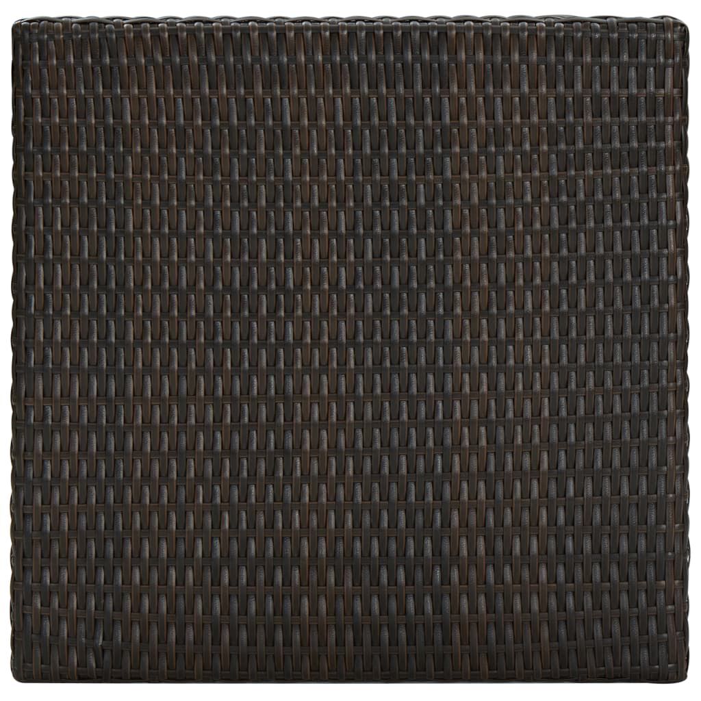 vidaXL Garden Bar Table Brown 60.5x60.5x110.5 cm Poly Rattan
