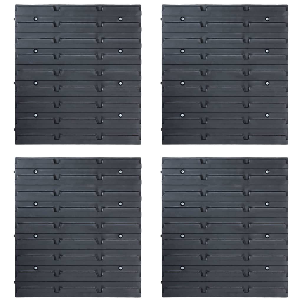 vidaXL 29 Piece Storage Bin Kit with Wall Panels Red and Black
