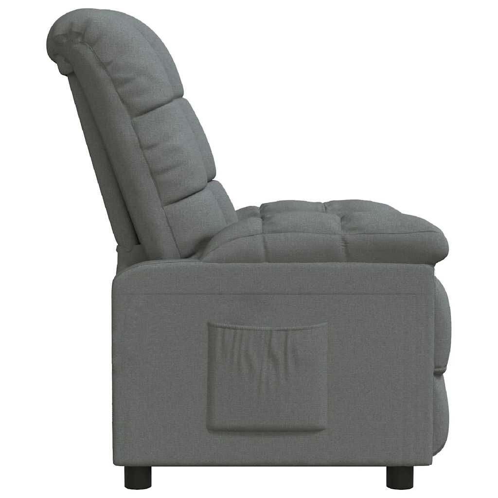 vidaXL Recliner Chair Dark Grey Fabric