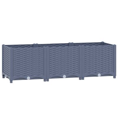 vidaXL Raised Bed 120x40x38 cm Polypropylene, blue grey vidaXL Raised Bed 120x40x38 cm Polypropylene