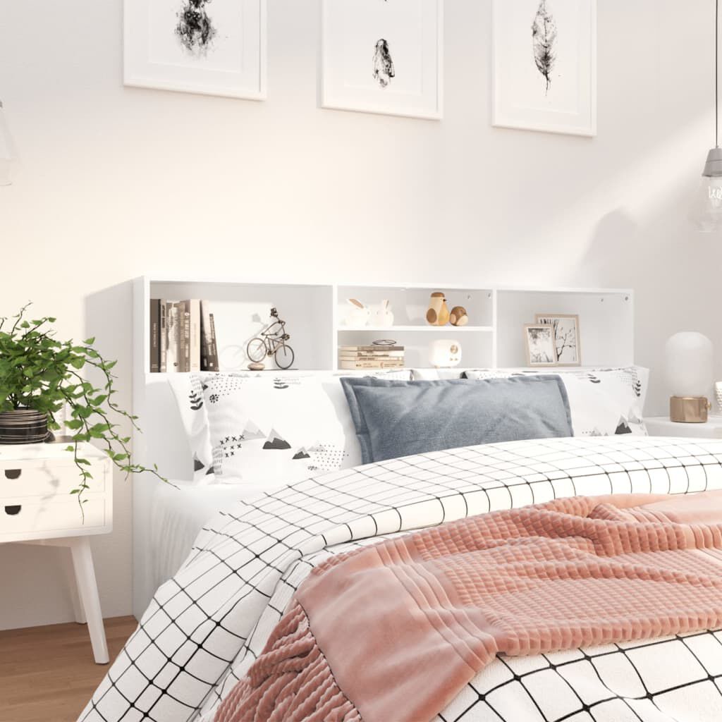 vidaXL Headboard Cabinet White 180x19x103.5 cm