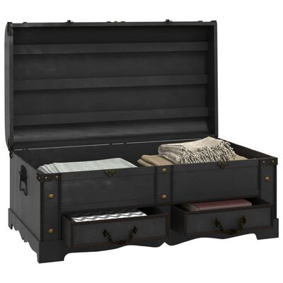 vidaXL Wooden Treasure Chest Large Black