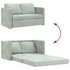 vidaXL Floor Sofa Bed 2-in-1 Light Grey 122x204x55 cm Velvet