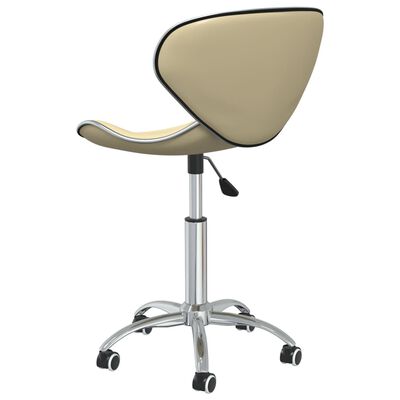 vidaXL Swivel Dining Chairs 2 pcs Cream Faux Leather