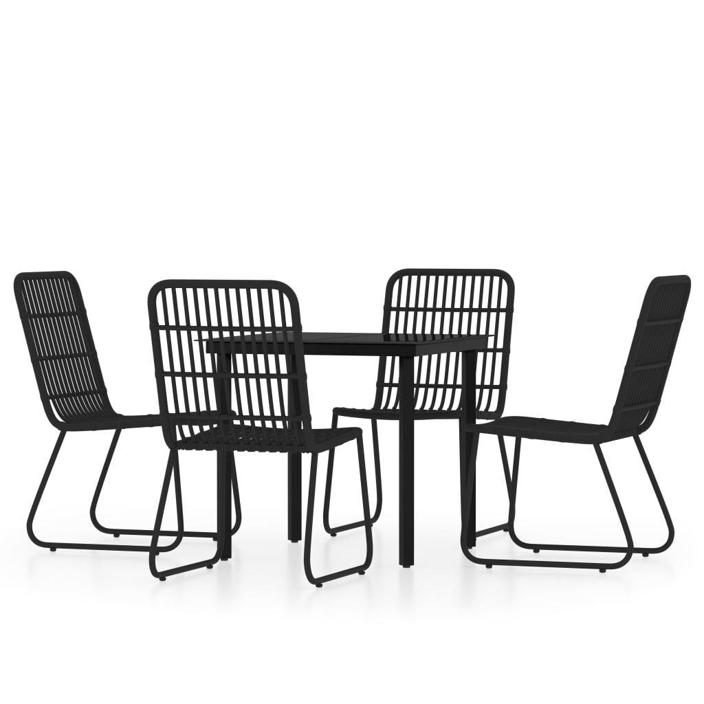 vidaXL 5 Piece Garden Dining Set Black