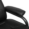 vidaXL TV Armchair with Footstool Black Faux Leather