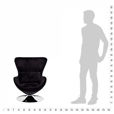 vidaXL Armchair with Egg Shape Black, black vidaXL Armchair with Egg Shape Black