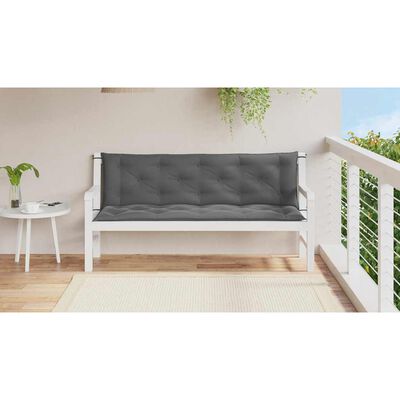 vidaXL Garden Bench Cushion Anthracite 150x(50+50)x7cm Oxford Fabric, anthracite vidaXL Garden Bench Cushion Anthracite 150x(50+50)x7cm Oxford Fabric