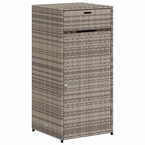 vidaXL Garden Storage Cabinet Grey 55x55x111 cm Poly Rattan