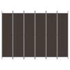 vidaXL 6-Panel Room Divider Brown 300x220 cm Fabric