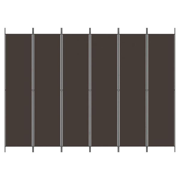 vidaXL 6-Panel Room Divider Brown 300x220 cm Fabric