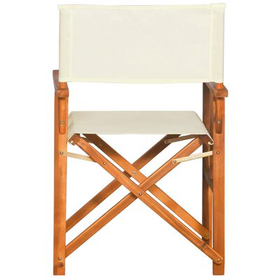 vidaXL Director's Chairs 2 pcs Solid Acacia Wood, cream vidaXL Director's Chairs 2 pcs Solid Acacia Wood