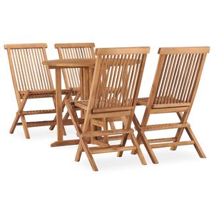 vidaXL Outdoor Dining Set | Teak | Solid Teak Wood | Standard | Foldable