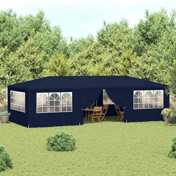 vidaXL Professional Party Tent with Side Walls 4x9 m Blue 90 g/m?