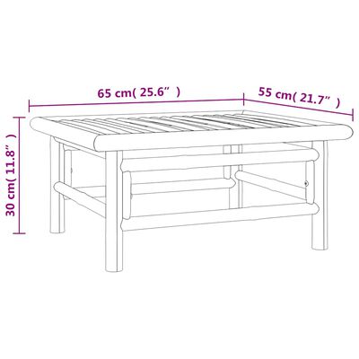 vidaXL Garden Table 65x55x30 cm Bamboo, taupe vidaXL Garden Table 65x55x30 cm Bamboo